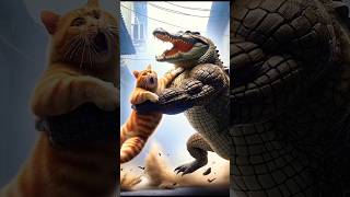 Revenge of Dad 😿crocodile Vs.Cat #funny #cute #viralvideo #cat #revenge #ytshort