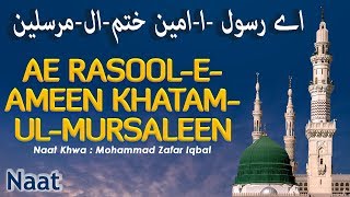 ऐ रसूल-ए-अमीन ख़तम-उल-मुरसलीन - Ae Rasool-E-Ameen Khatam-Ul-Mursaleen - Mohammad Zafar Iqbal Naat