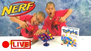 NERF Quick Draw Topple Board Games for Kids