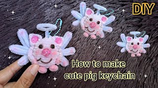 Pipe cleaner craft - How to make Pig keychain from Chenille Stems | diy pig | Fairy Am Studio DIY