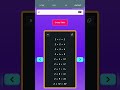 Table Generator using HTML | CSS | Js