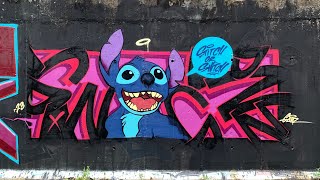 GANZ GRAFFITI - STITCH OR SNITCH! (MALAYSIA GRAFFITI) #ganzinthebuilding #ganzgraffiti #graffitijam