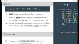 Learn Javascript, text, Javascript and the DOM, Codecademy
