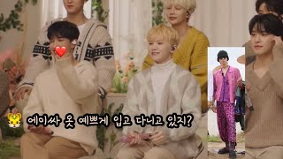 [세븐틴/컴백쇼/준/디에잇]절대 기죽지 안는 명호와 멀리서도 부담 느끼는 뭉주니💛