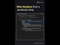 Filter Numbers from a JavaScript Array