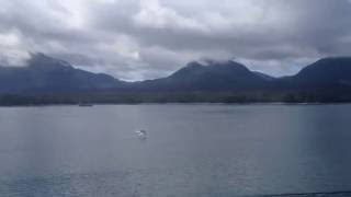 White and gray striped Seaplane landing in water Flying Friday #18