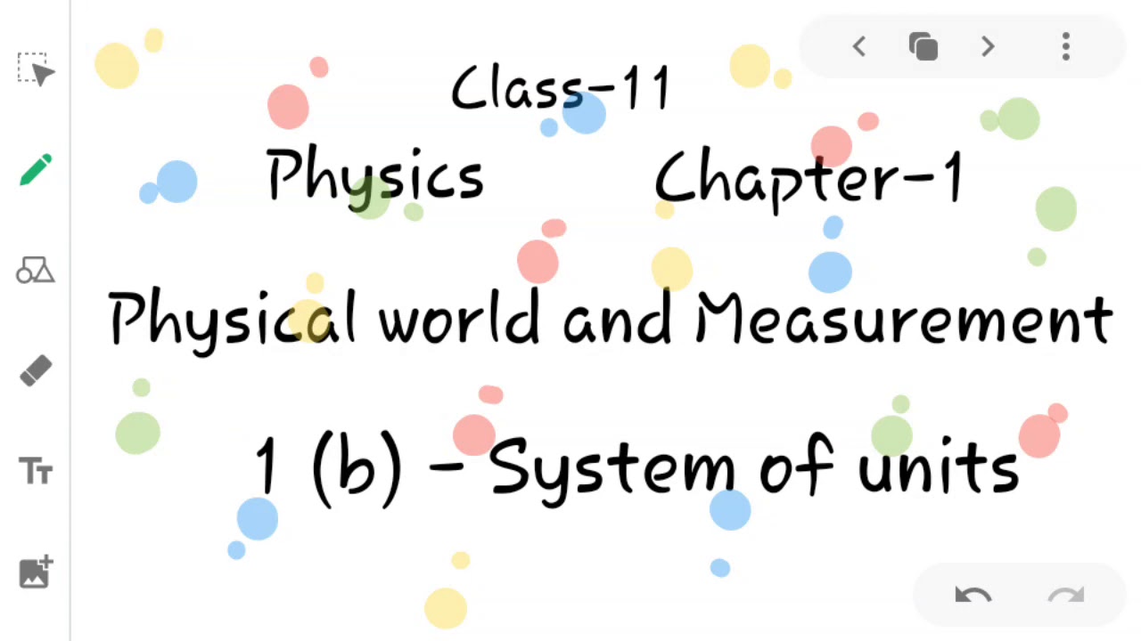 Class-11 | Physics | Chapter-1 | Physical World And Measurement | 1 (b ...