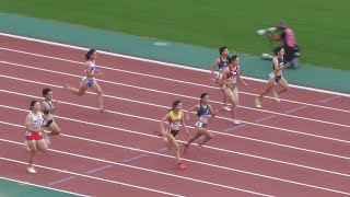 女子100m予選2組　日本インカレ2022