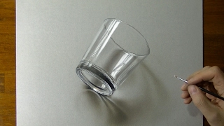 Drawing of a simple glass - How to draw 3D Art