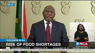 Risk of food shortages, says Ramaphosa