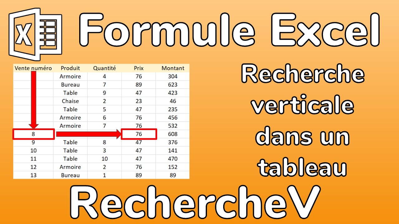 Excel - Formule RECHERCHEV - Chercher Une Valeur Automatiquement Dans ...