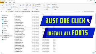 how to install multiple font by one click