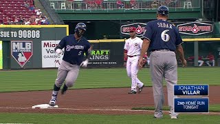 MIL@CIN: Villar crushes his second homer of the game