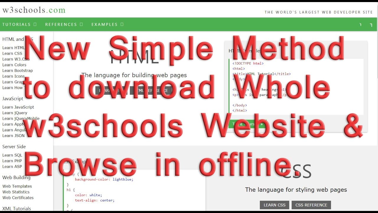 How To Download A Whole W3schools Website And Browse Without Internet ...