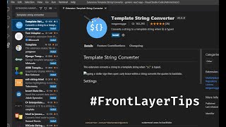 Visual Studio Code Extensions ::: Template string converter