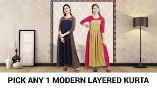 Ezmall | Agnisie Modern Layered Kurta