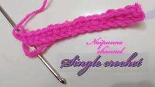 How to crochet for Beginners,part 2,single crochet,কুশিকাঁটার কাজ,noipunno