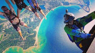 Helicopter Skydiving | Beach Jump | Lake Michigan Skydive