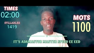 😱Adamastor  -  1100 Mots Dans 2 minutes (video official)  💯 NEW WORLD  RECORDS 1100 WORDS 2