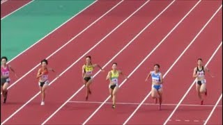 福井国体陸上2018 少年女子B100m準決勝1組