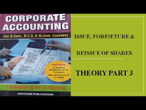 Corporate Accounting : Issue Forfeiture & Re-issue Of Shares Theory ...