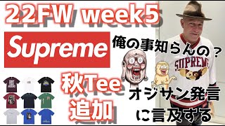 【Supreme】シュプリーム 22fw WEEK5 秋Tee追加とゴンズおじさん呼ばわりについて言及する【マーク・ゴンザレス】