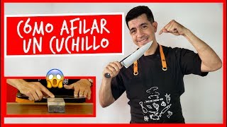 Cómo afilar tu cuchillo de cocina con piedra 🔪🔥  Explicado a fondo.