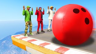 HIT THE HUMAN BOWLING PINS CHALLENGE! (GTA 5 Funny Moments)