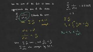 Calc2s1104 Estimating the sum With comparison test