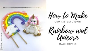 How To Make Fondant Colorful Rainbow and Cute Unicorn Cake Topper. Very easy method to follow up.