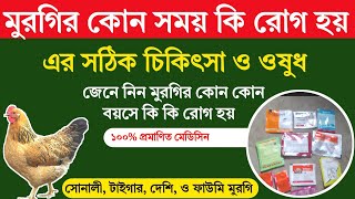 মুরগির কোন কোন বয়সে কি কি রোগ হয় এবং এর সঠিক চিকিৎসা ও ওষুধ ১০০% কার্যকরী মেডিসিন