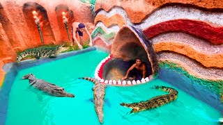 Unbelievable! Build Swimming Pool Water Slide Crocodile Around The Secret Underg
