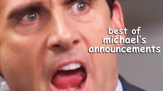 michael scott making announcements for 10 minutes straight | The Office US | Com