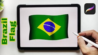 How to draw Brazil Flag In Procreate | Procreate Tips