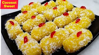 Coconut Rolls || 10 min Dessert Recipe || Instant Sweet Recipe || Quick \u0026 Easy Coconut Sweets