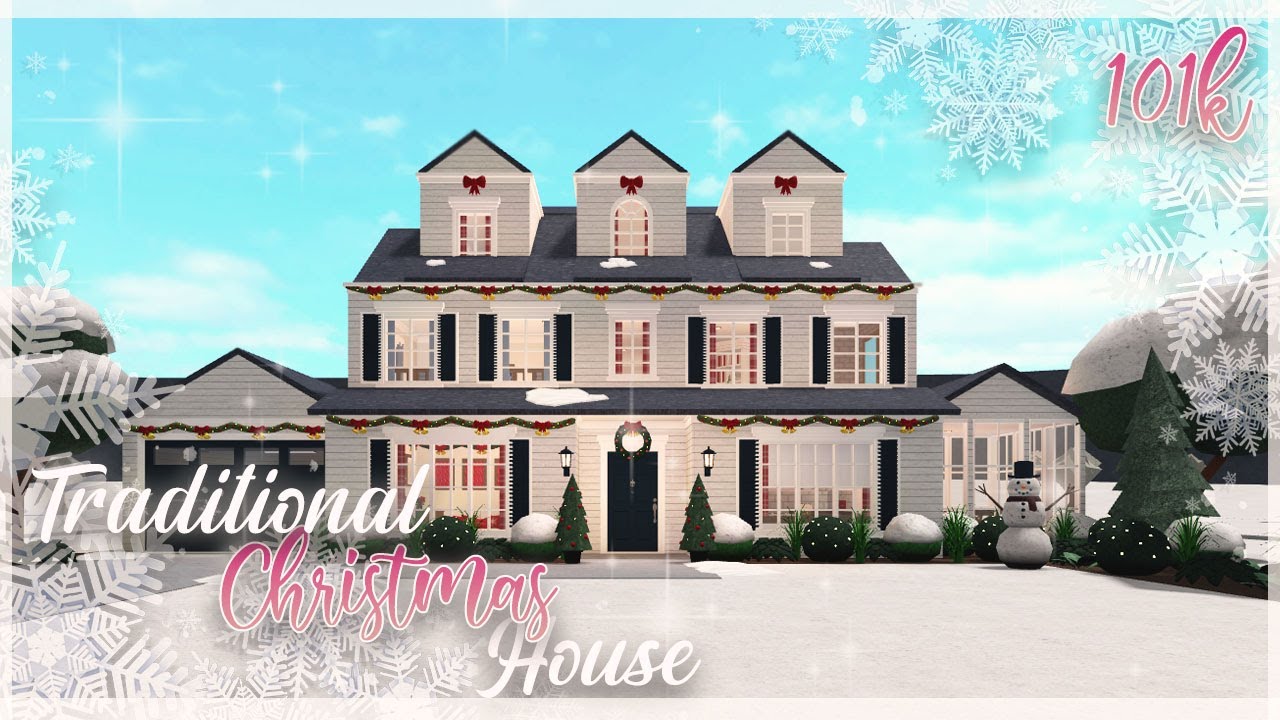 Bloxburg Traditional Christmas House 101k Speed Build Youtube