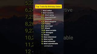 Top Traits By Birthday Dates | What Your Birth Date Says About You #zodiac #astrology #horoscope