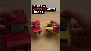 Žluté a červené auto Škoda z LEGO kostek #105 #110R