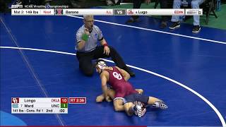 2017 NCAA Wrestling 141lbs: Mike Longo (Oklahoma) vs Joey Ward (UNC)