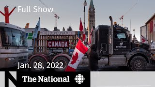 CBC News: The National | Protest convoy rolls into Ottawa, Team Canada, Music catalogues