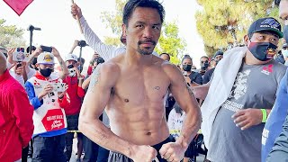 MANNY PACQUIAO SHOWS OFF RIPPED 6 PACK AHEAD OF ERROL SPENCE JR FIGHT DURING MORNING WORKOUT