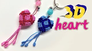 The most simple macrame 3D heart pattern with step by step tutorial - Hướng dẫn thắt trái tim 3D dễ