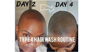 BALD HEAD SCALP CARE | 4C/4D HAIR WASH ROUTINE | EXTREME HAIR GROWTH