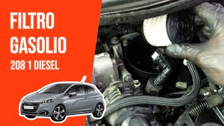 Cambio filtro gasolio PEUGEOT 208 1 1.6 BlueHDI ⛽