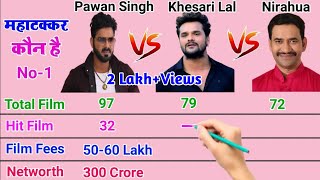 Pawan Singh Vs Khesari Lal Yadav Vs Dinesh Lal Yadav |  Compare Who Is No-1 Hero