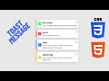 How to create Toast Message Notification UI using html and CSS.