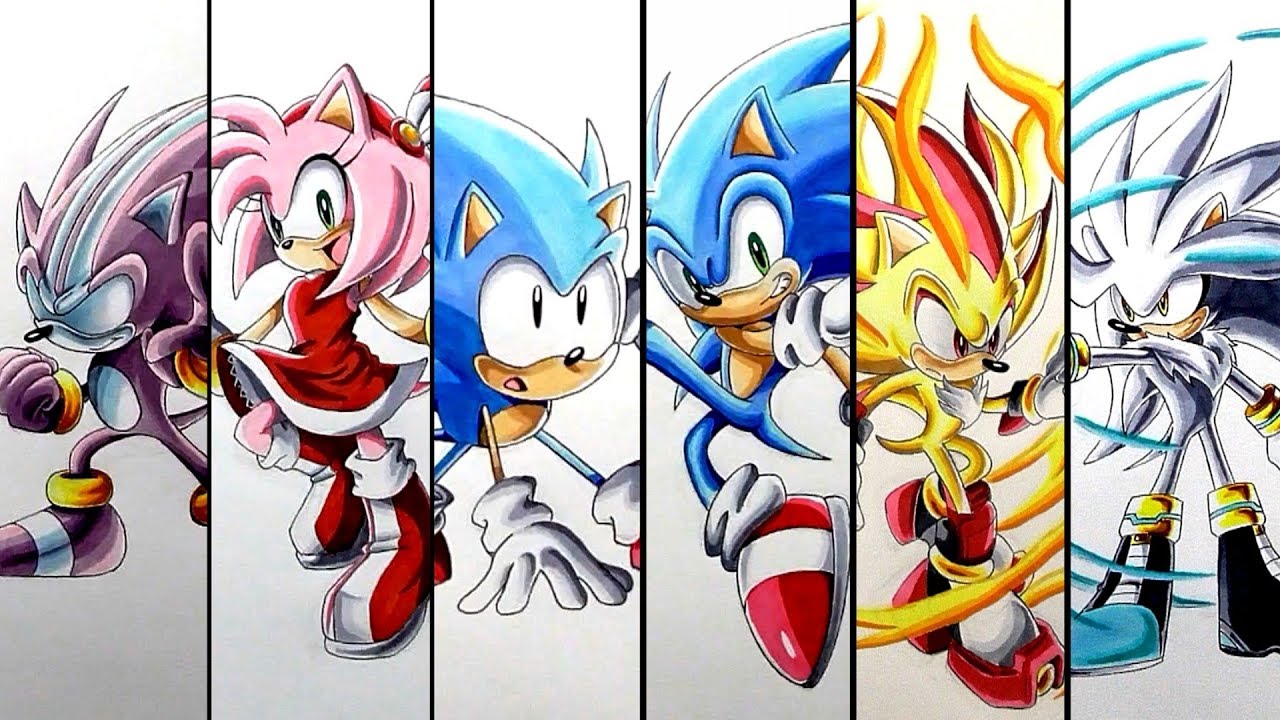 Drawing Sonic Characters Compilation 7 Youtube
