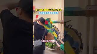 幼兒員布置國慶節手工作業，爸爸擡出純手工版坦克 #親子 #幼兒員日常 #爸爸帶娃#Shorts