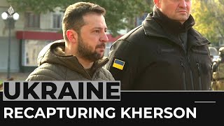 President Zelenskyy visits Kherson after Russian withdrawal