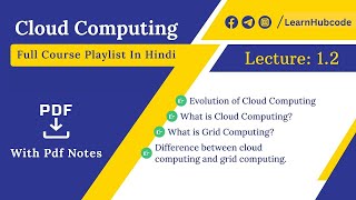 Evolution of Cloud Computing | Difference between Cloud Computing and Grid Computing | Learnhubcode